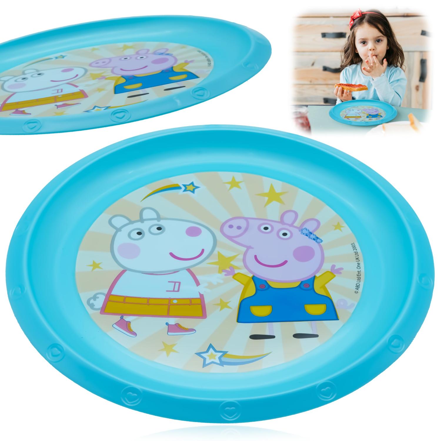 Kids 21.5cm BPA-Free Plastic Plate Reusable Round Snack Plate