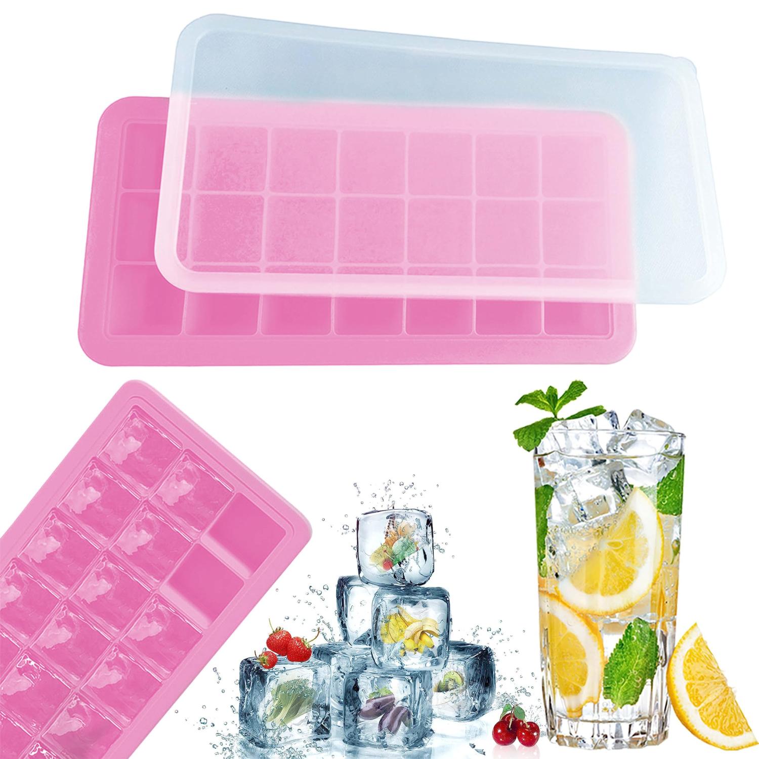 Silicone Ice Cube Tray with Lid 21 Cavity BPA-Free Mould