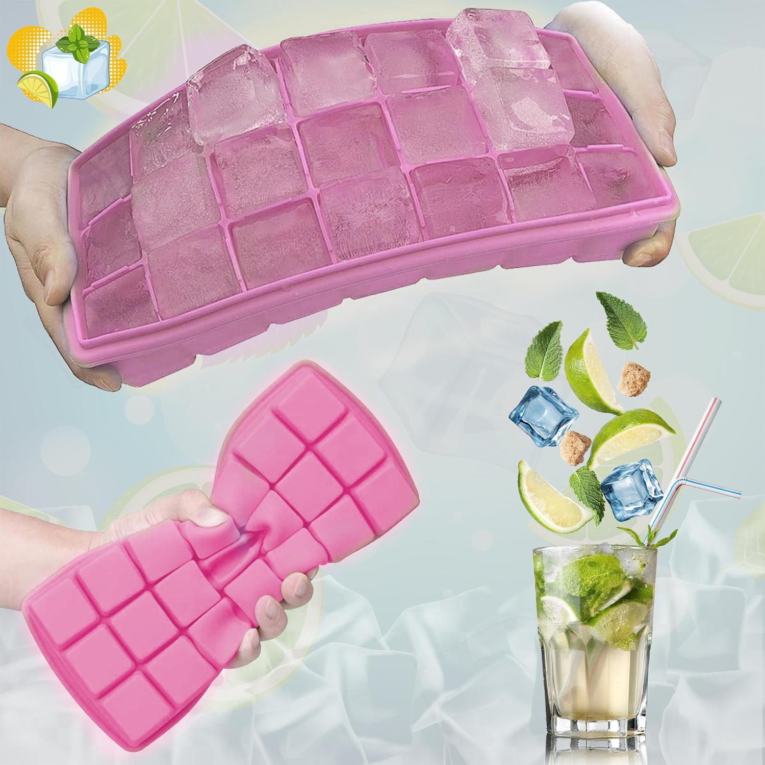 Silicone Ice Cube Tray with Lid 21 Cavity BPA-Free Mould