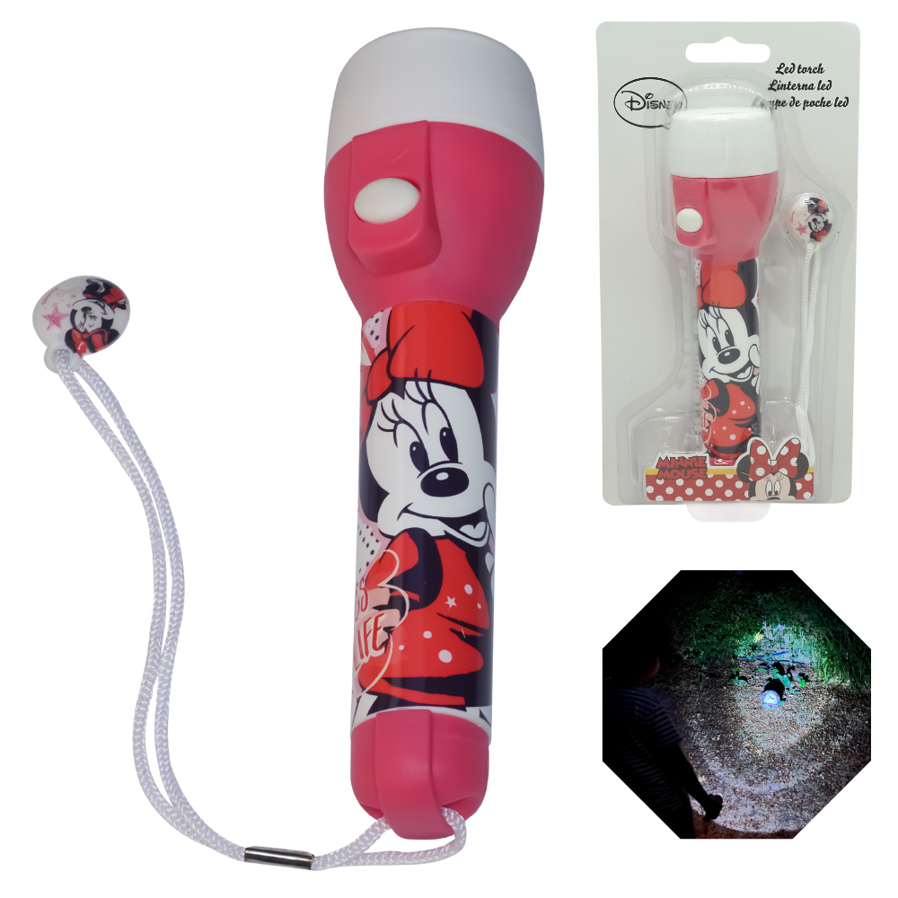 LED Flash Light Torch for Bright Night Minnie Mouse Big Torch (in Pink).