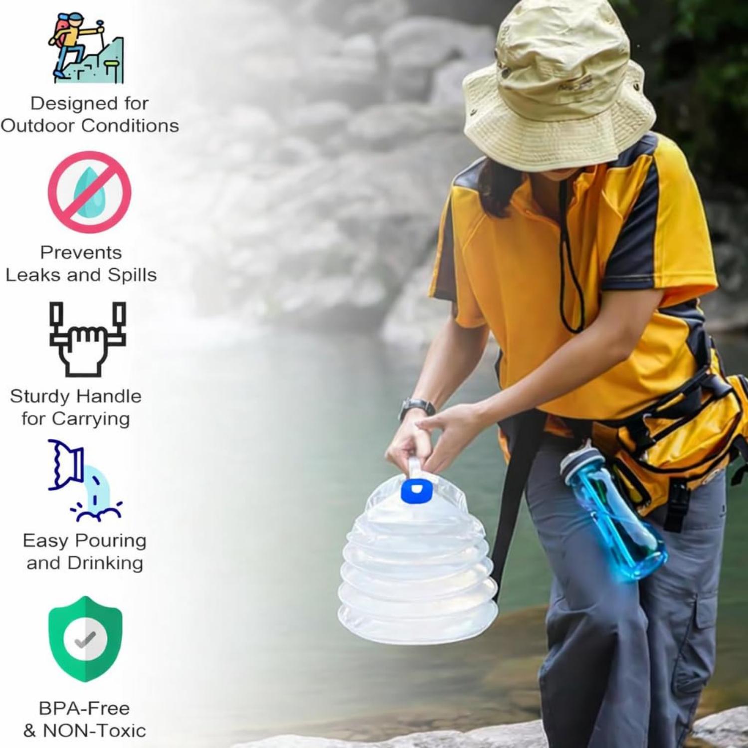 5L Portable Collapsible Water Container with Tap