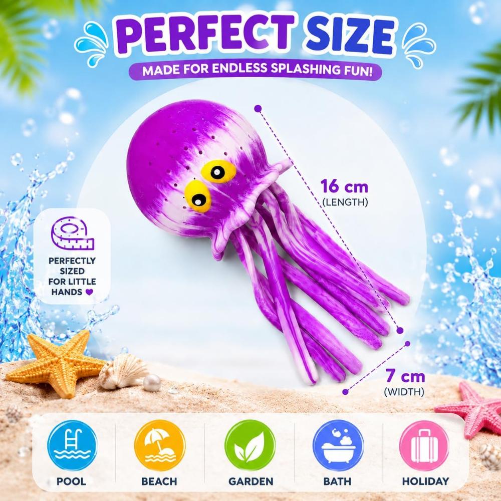 16cm Water Splash Octopus Water Absorption Bath Toy