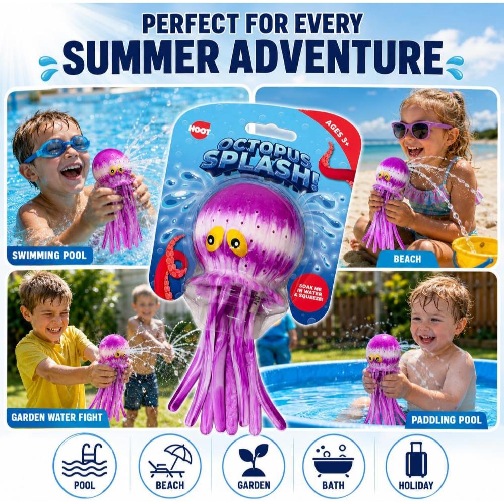 16cm Water Splash Octopus Water Absorption Bath Toy