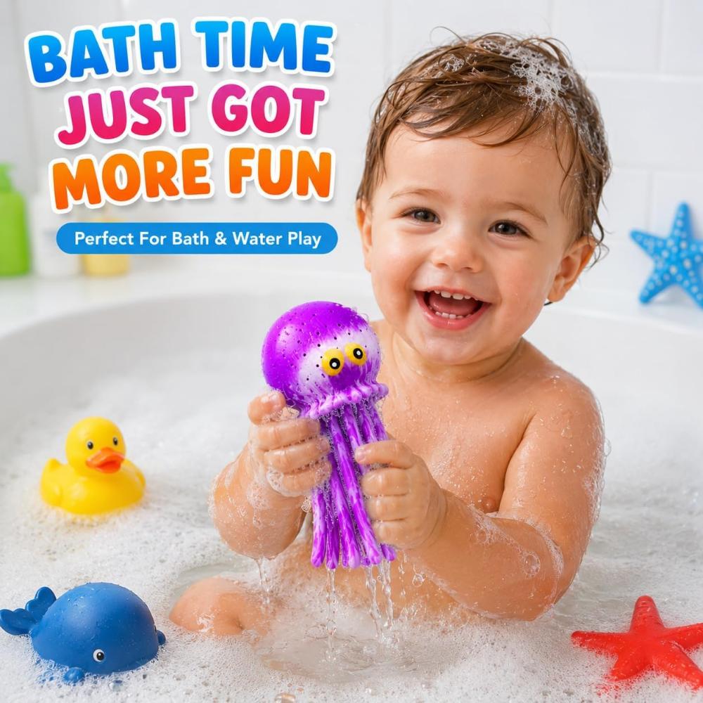 16cm Water Splash Octopus Water Absorption Bath Toy