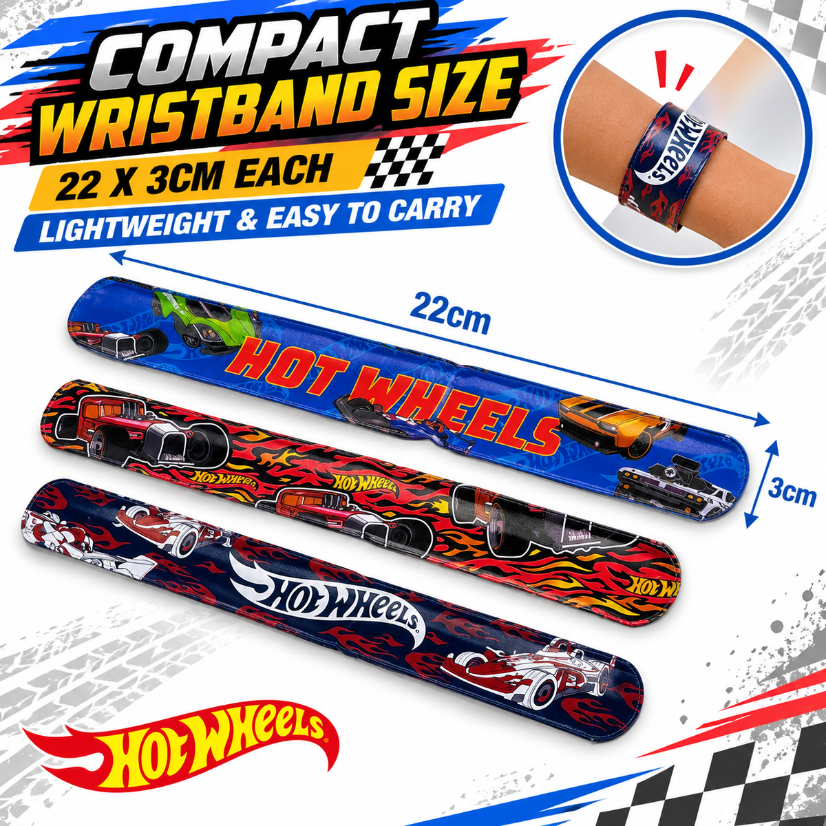 Hot Wheels Kids Licensed Slap Bands