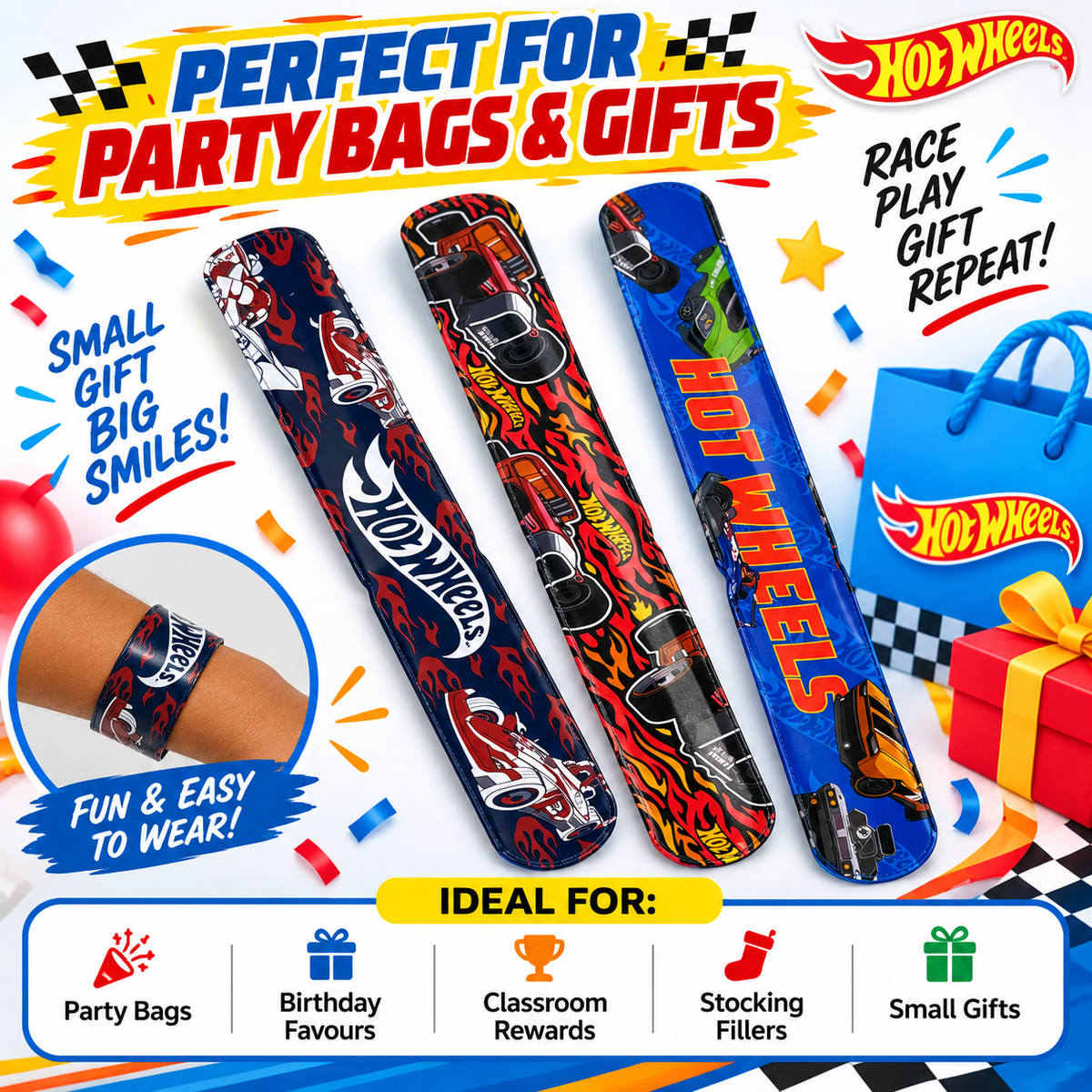 Hot Wheels Kids Licensed Slap Bands
