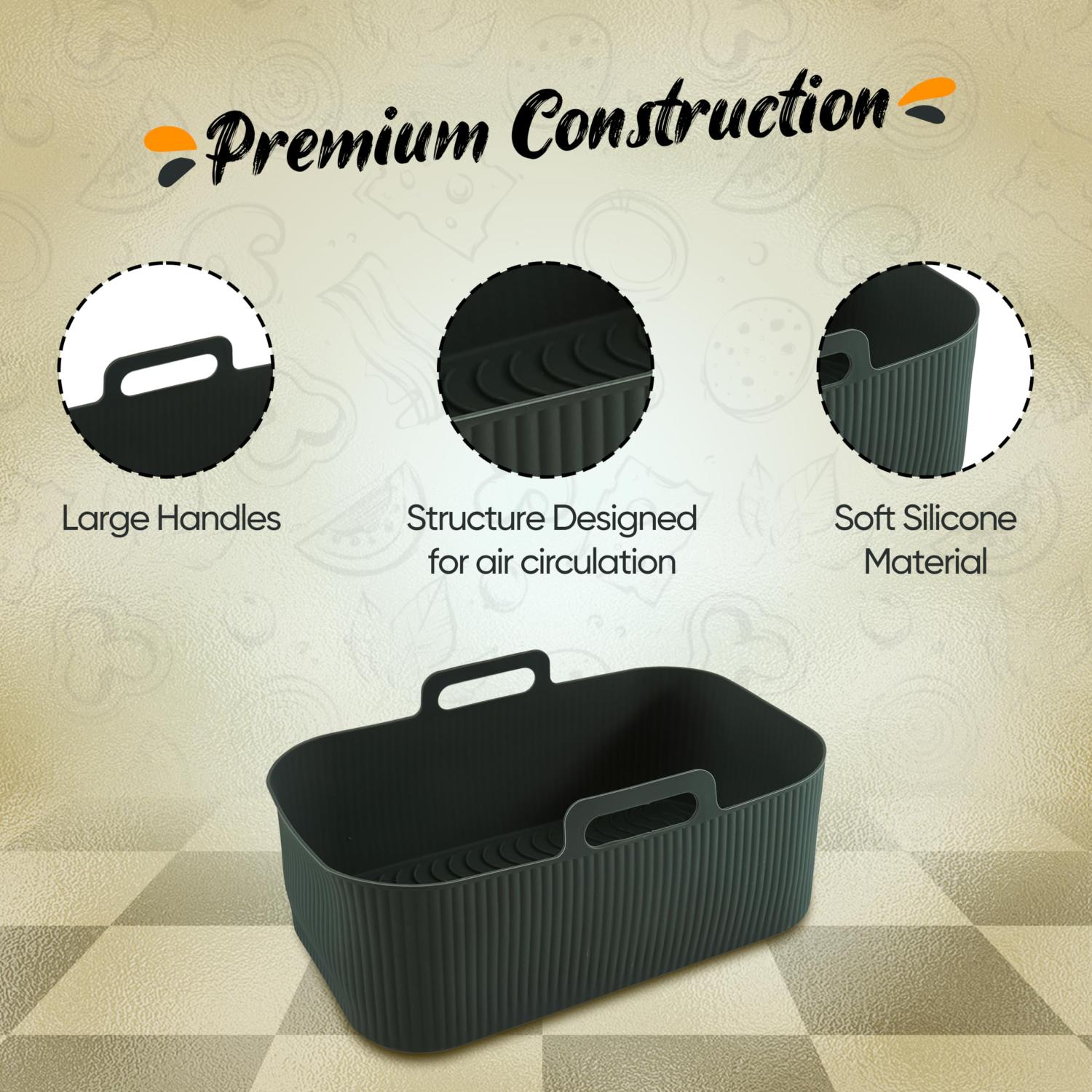 Reusable Silicone Air Fryer Liner Non-Stick Heat Resistant Dishwasher Safe