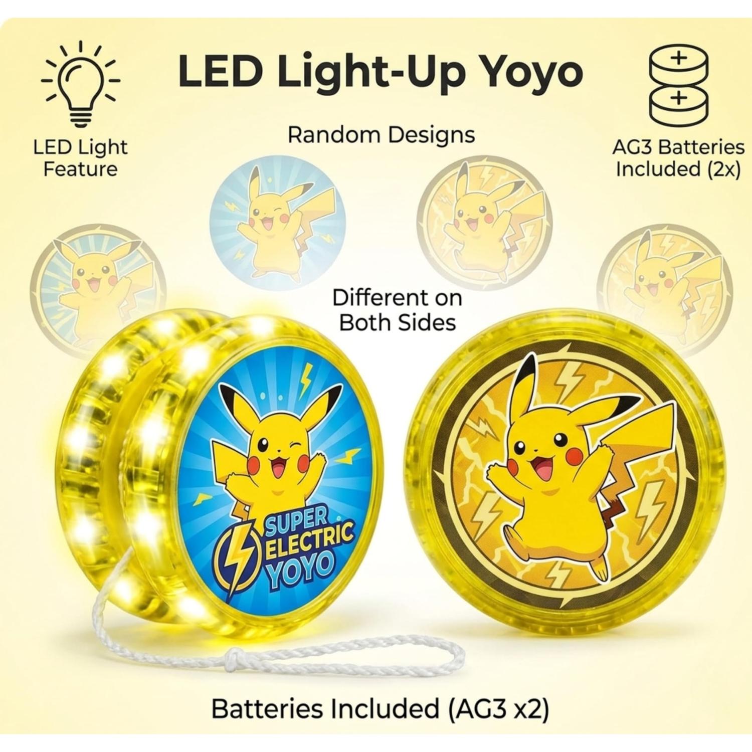 5.5cm Pokemon LED Light-Up YoYo Toys for Kids – Assorted