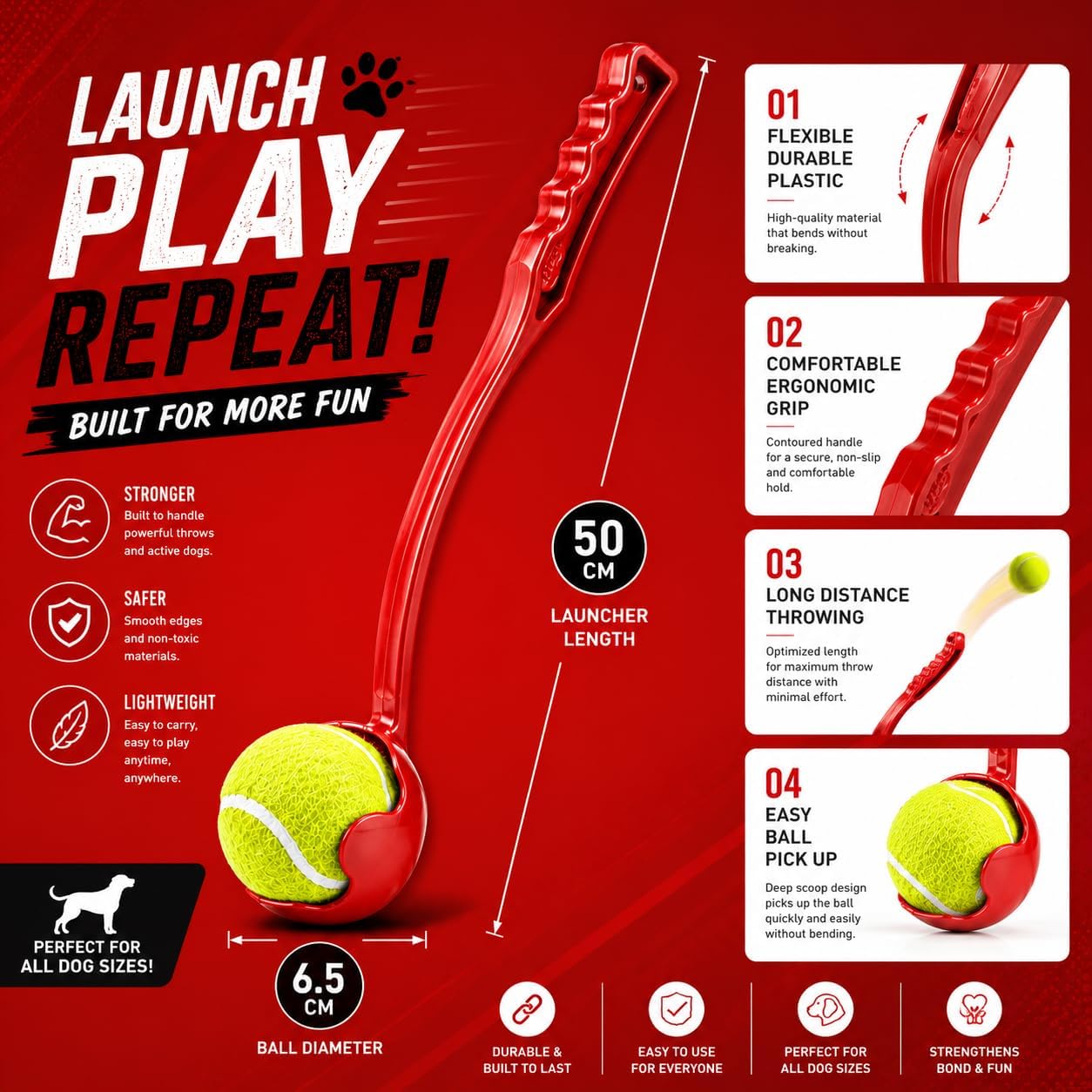 50cm Dog Ball Launcher Thrower Ball