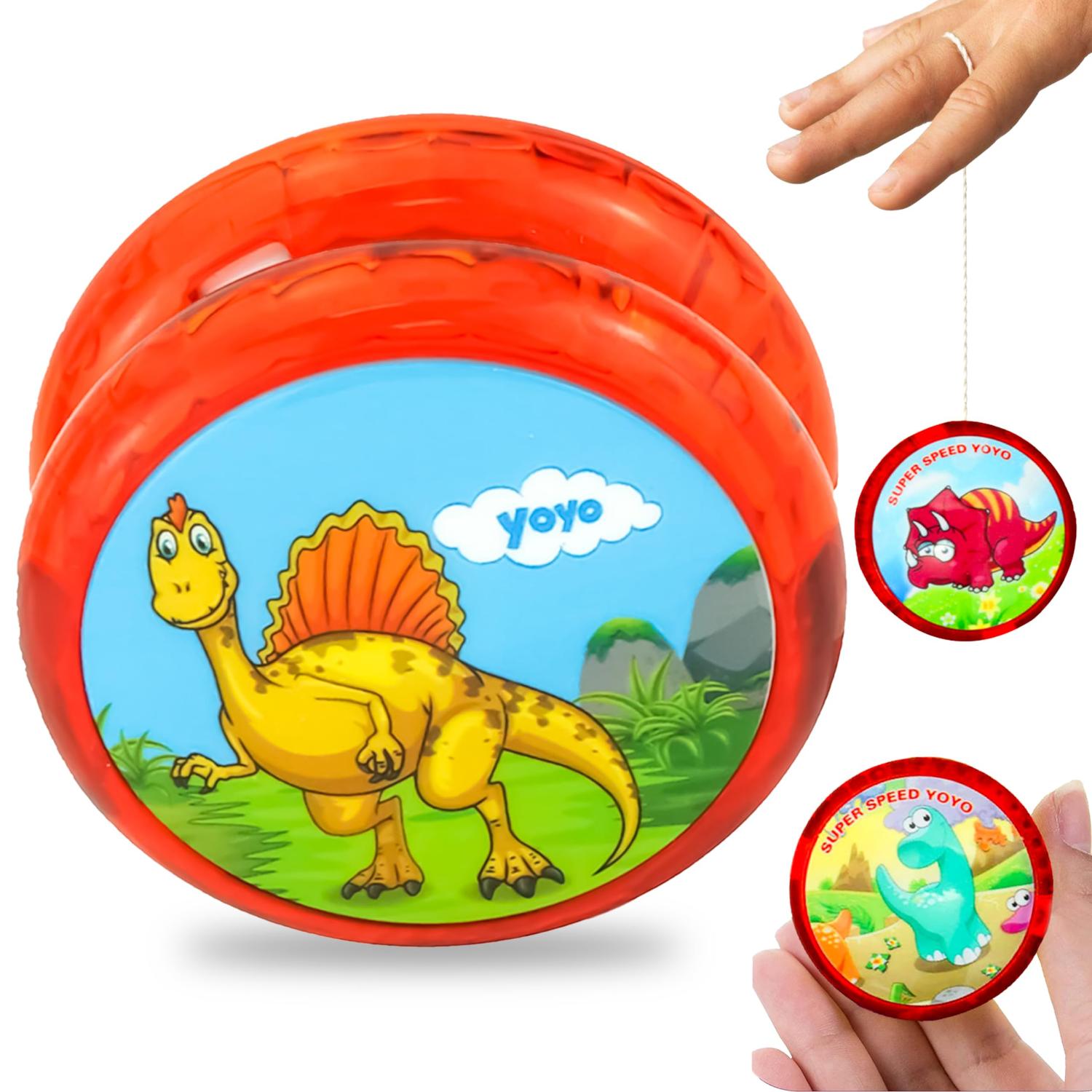5.5cm Kids Light-Up Dinosaur Yo-Yo Toy with String - Assorted