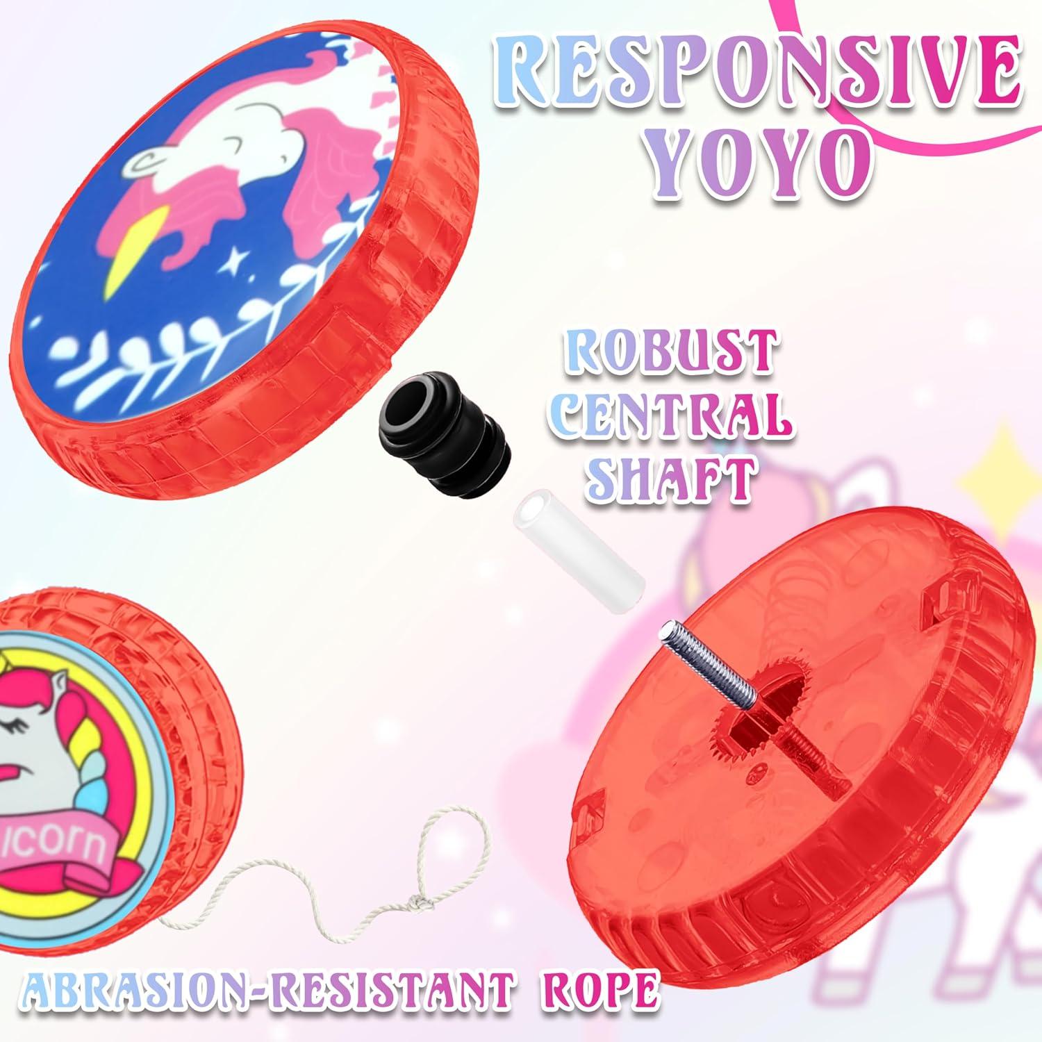 5.5cm LED Light-Up Unicorn Yo-Yos for Kids - Assorted