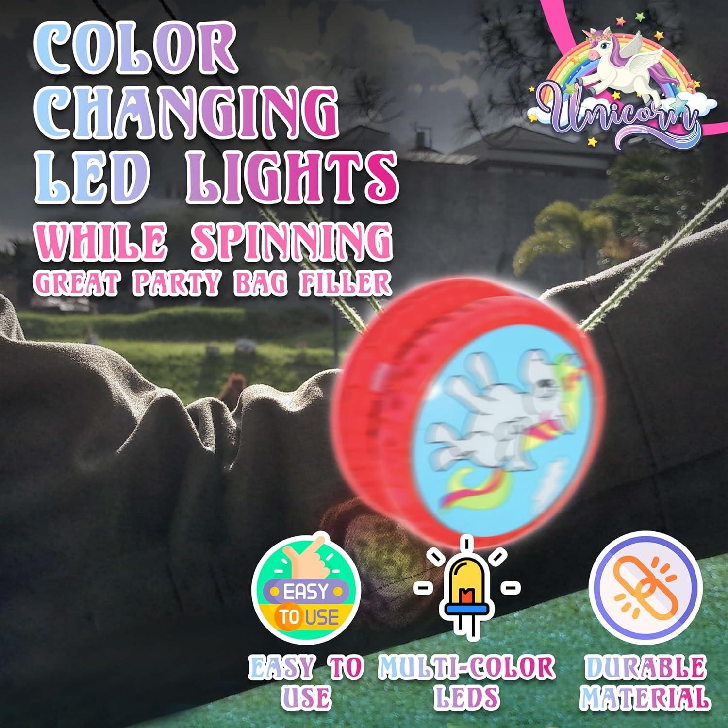 5.5cm LED Light-Up Unicorn Yo-Yos for Kids - Assorted