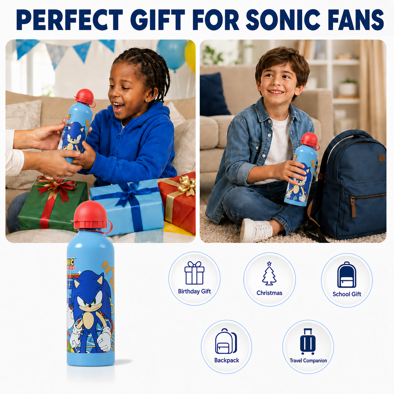 Sonic Aluminium Water Bottle 500ml
