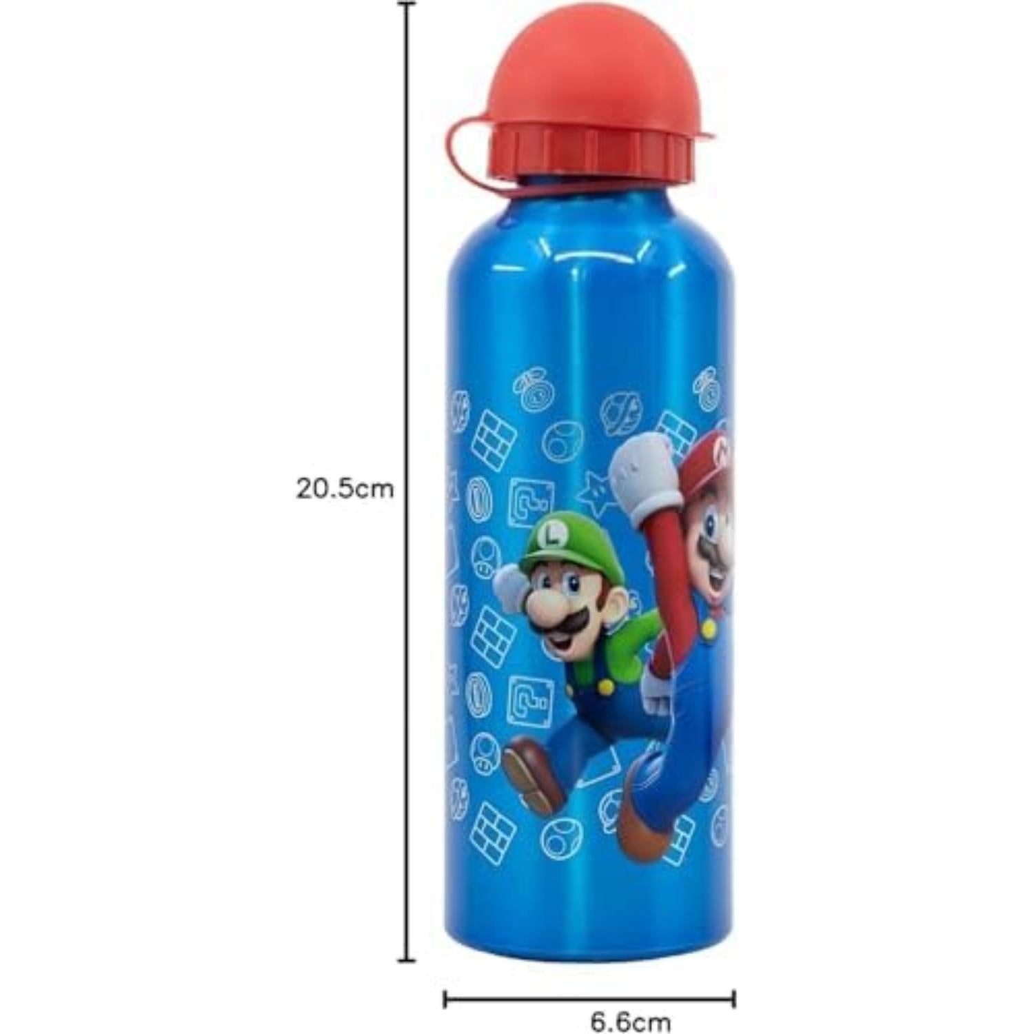 Aluminium Water Bottle 530ml - Super Mario