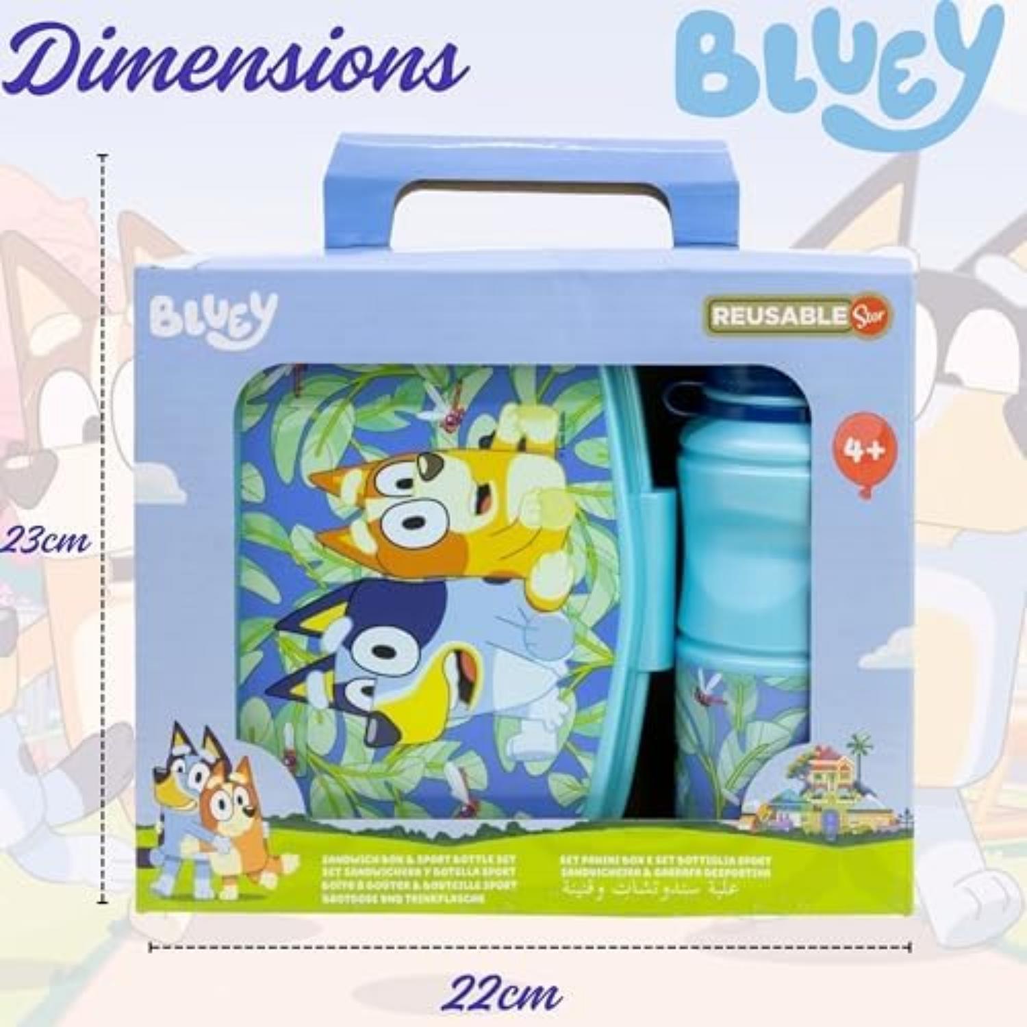 2Pcs Lunch Box & Water Bottle Set in Gift Box - Bluey