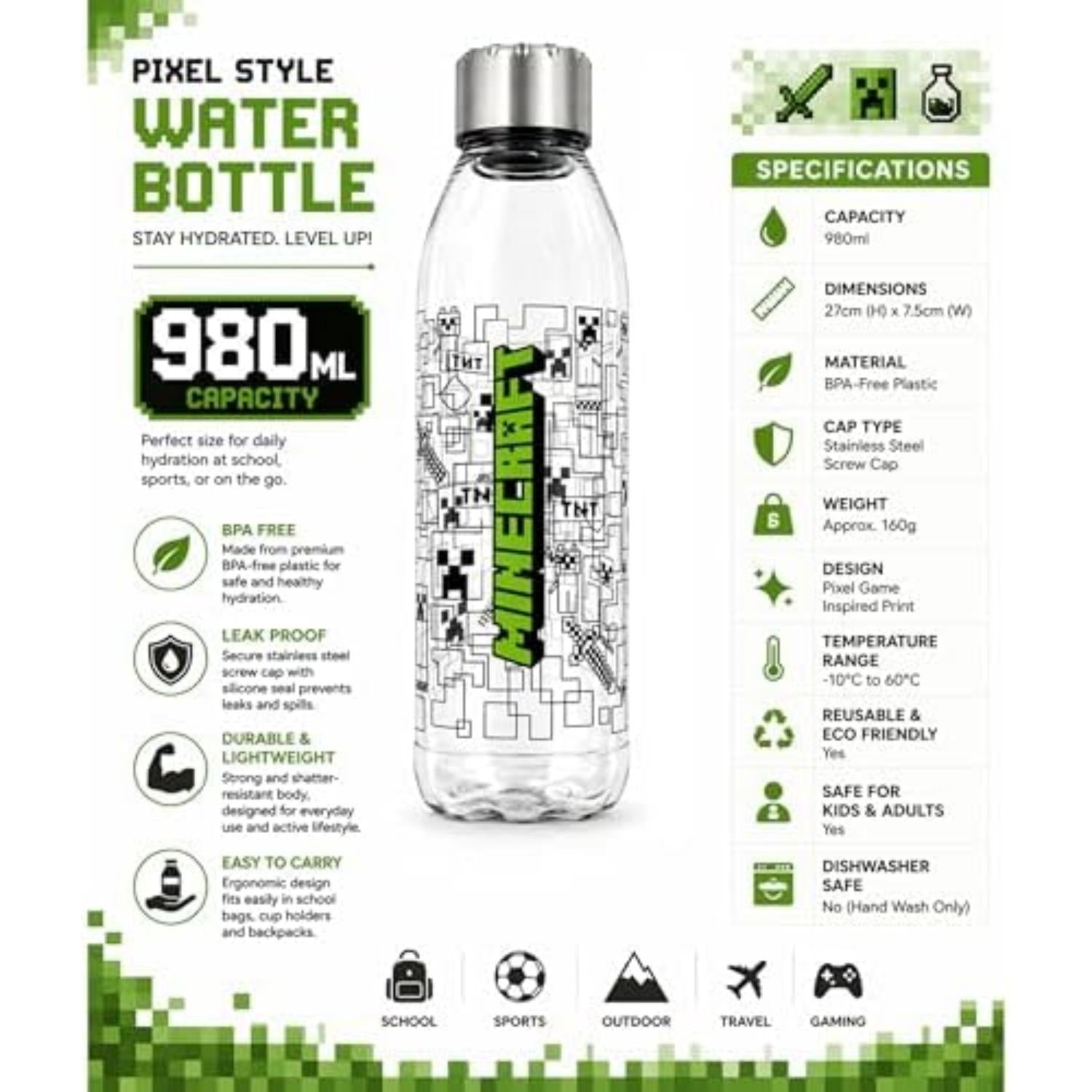 Aqua Plastic Water Bottle 980ml