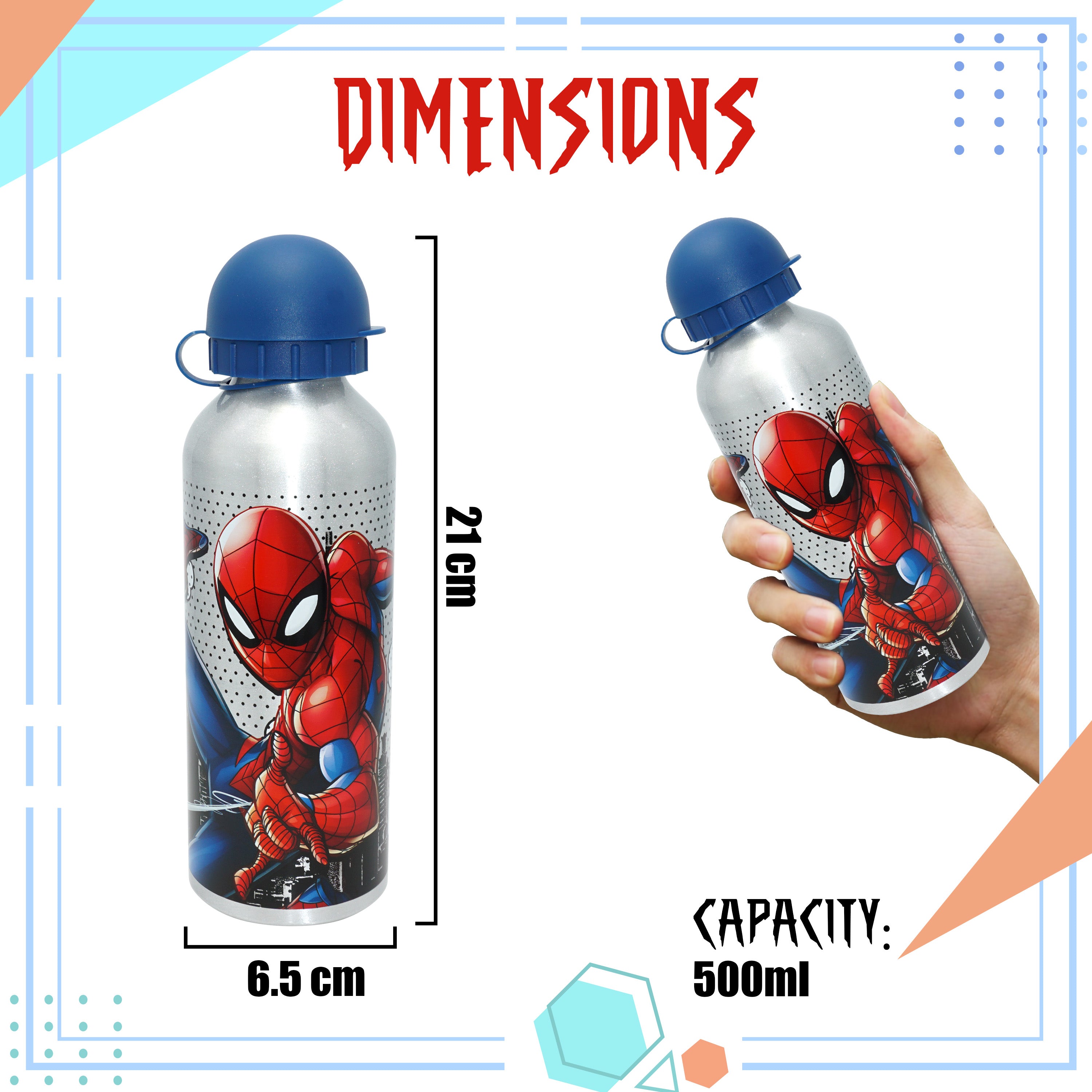 Spiderman Aluminium Water Bottle 500ml