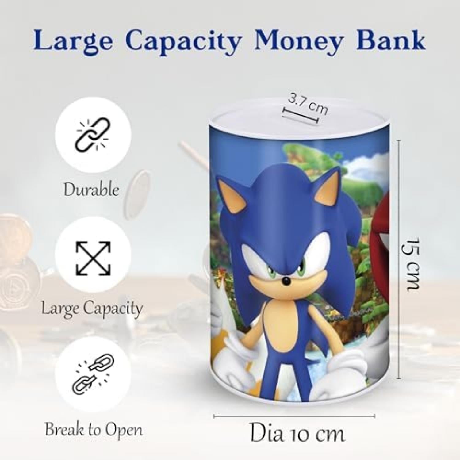 Assorted Character Metallic Money Box for Kids – Coin Savings Bank