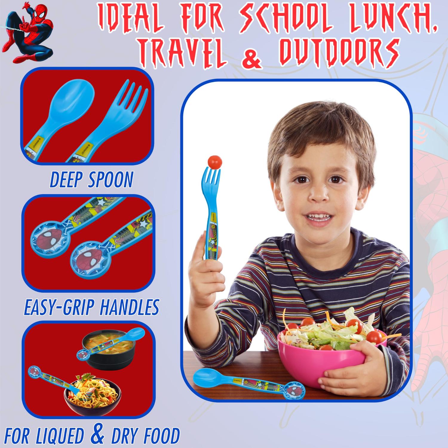 Kids 2 Piece Cutlery Set BPA-Free Plastic Spoon & Fork