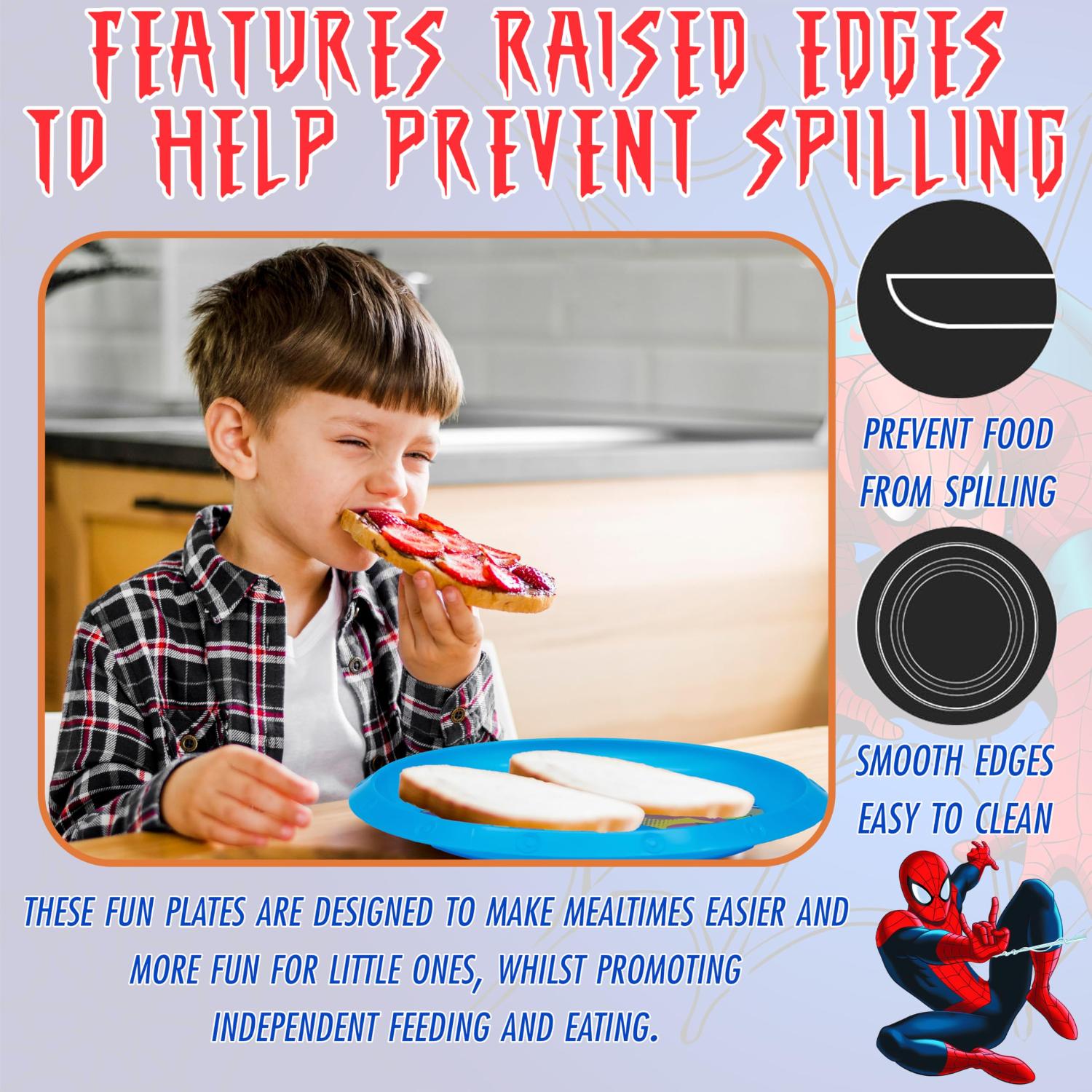 Kids 21.5cm BPA-Free Plastic Plate Reusable Round Snack Plate