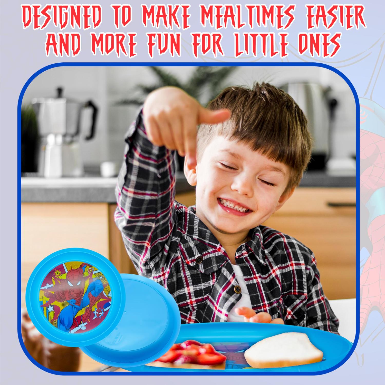 Kids 21.5cm BPA-Free Plastic Plate Reusable Round Snack Plate