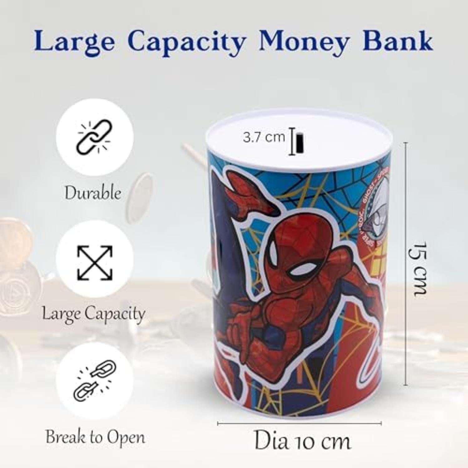 Assorted Character Metallic Money Box for Kids – Coin Savings Bank