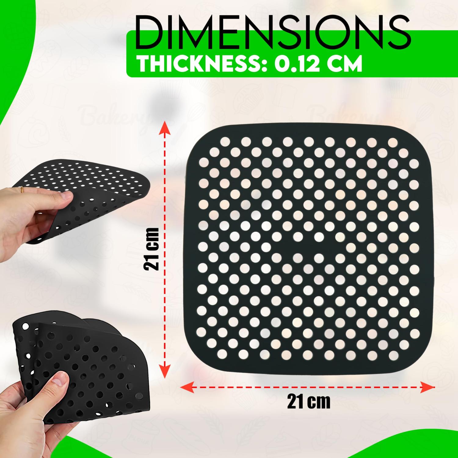 Reusable Silicone Air Fryer Mats Non-Stick Perforated Liners