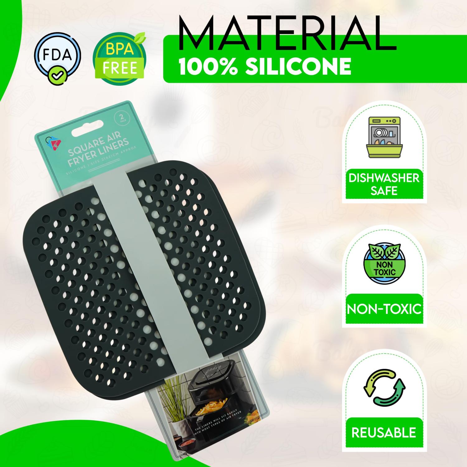 Reusable Silicone Air Fryer Mats Non-Stick Perforated Liners