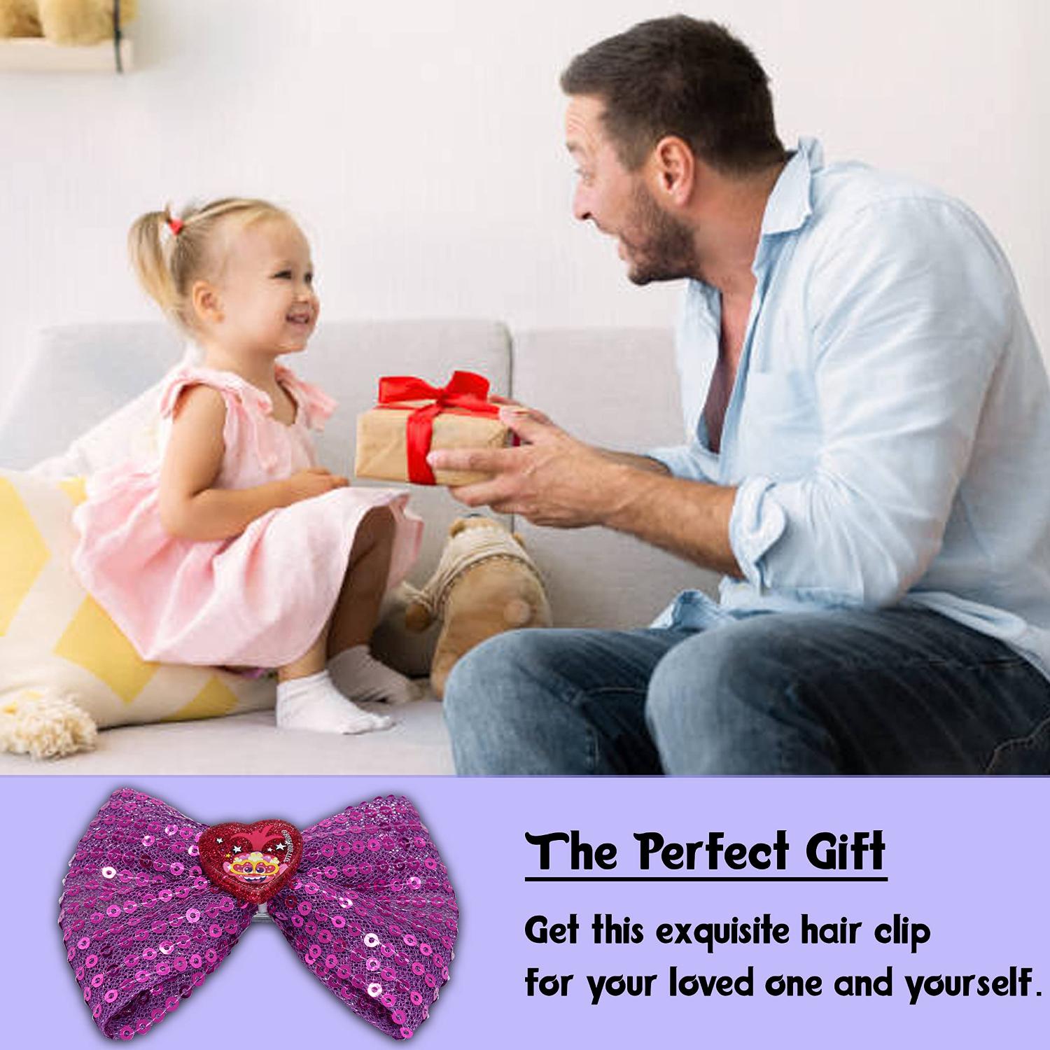 Trolls Sequin Hair Bow Clip 1pc