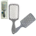 Glitter Paddle Cushion Hairbrush 19.5cm - Silver Grey Glitter Hairbrush