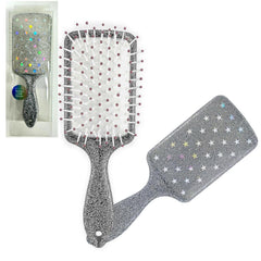 Silver Grey Glitter Hairbrush