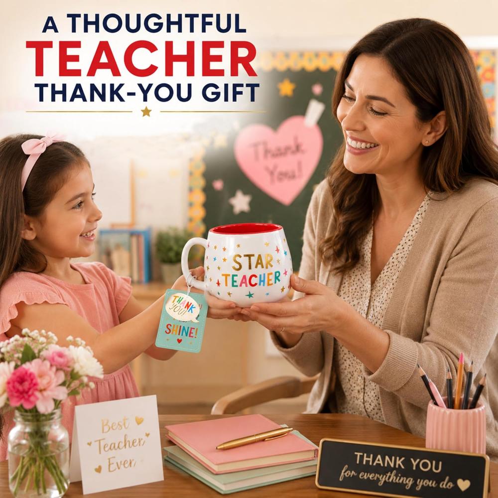 10cm Gold Foil Teacher Ceramic Mug 450ml