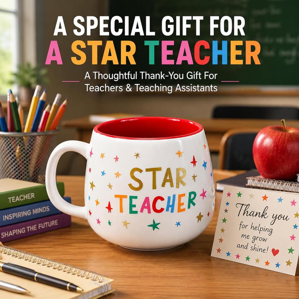 10cm Gold Foil Teacher Ceramic Mug 450ml