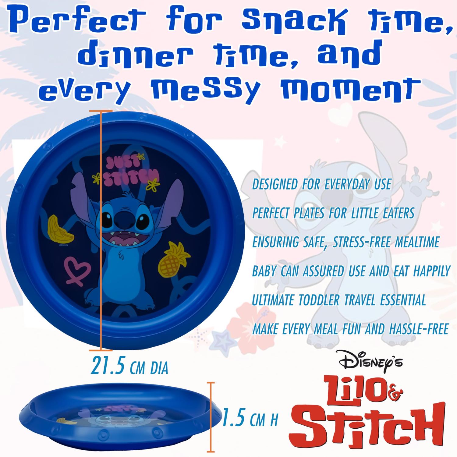 Kids 21.5cm BPA-Free Plastic Plate Reusable Round Snack Plate