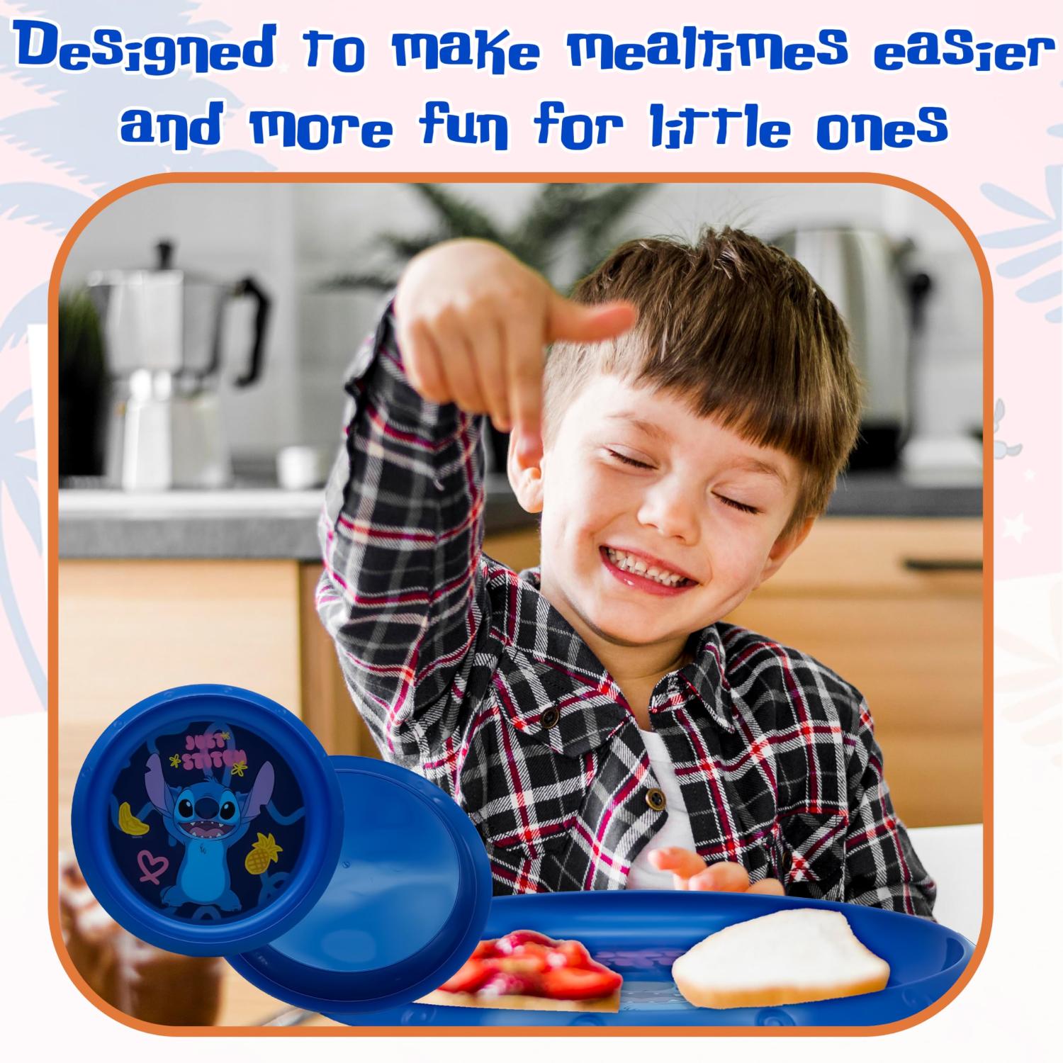 Kids 21.5cm BPA-Free Plastic Plate Reusable Round Snack Plate