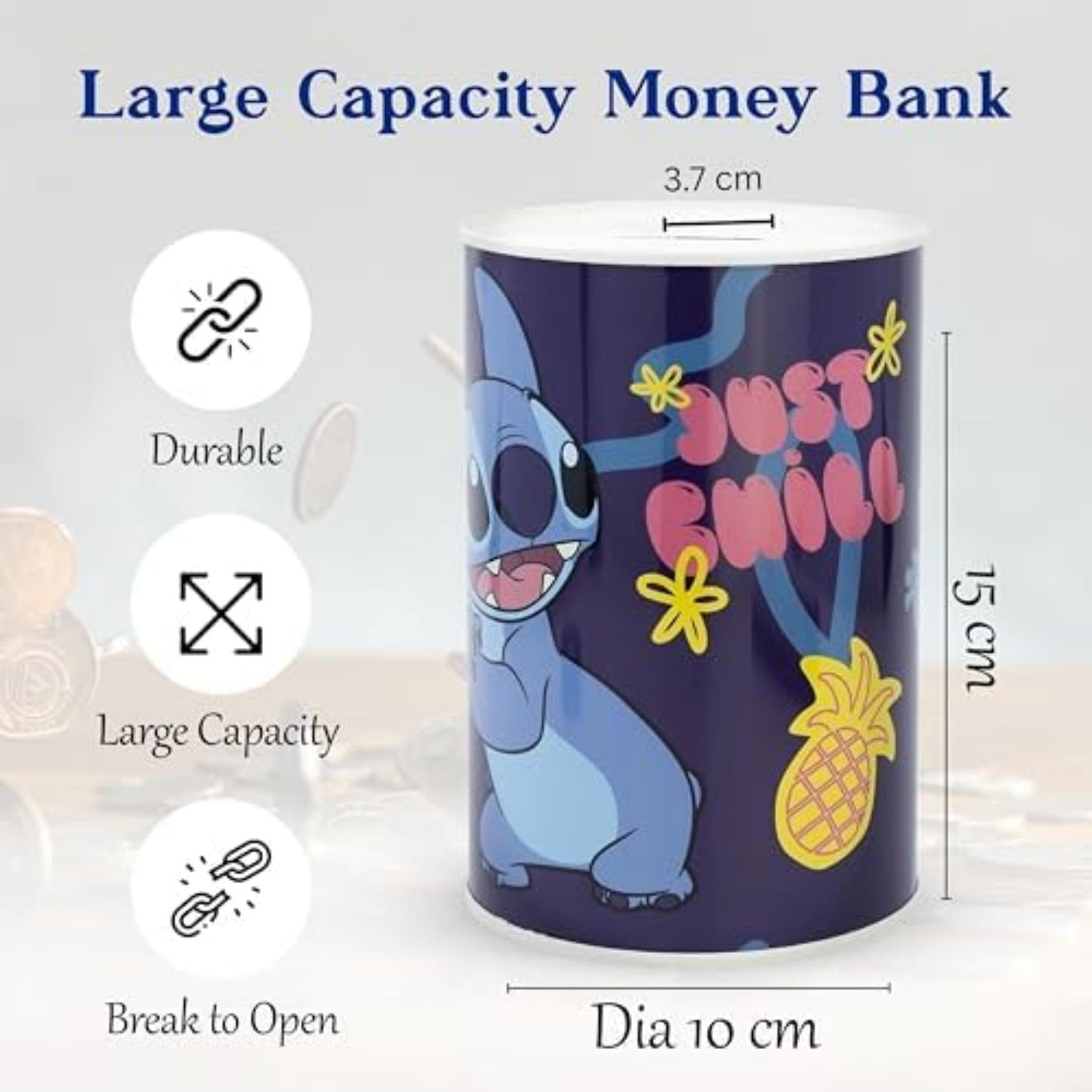 Assorted Character Metallic Money Box for Kids – Coin Savings Bank