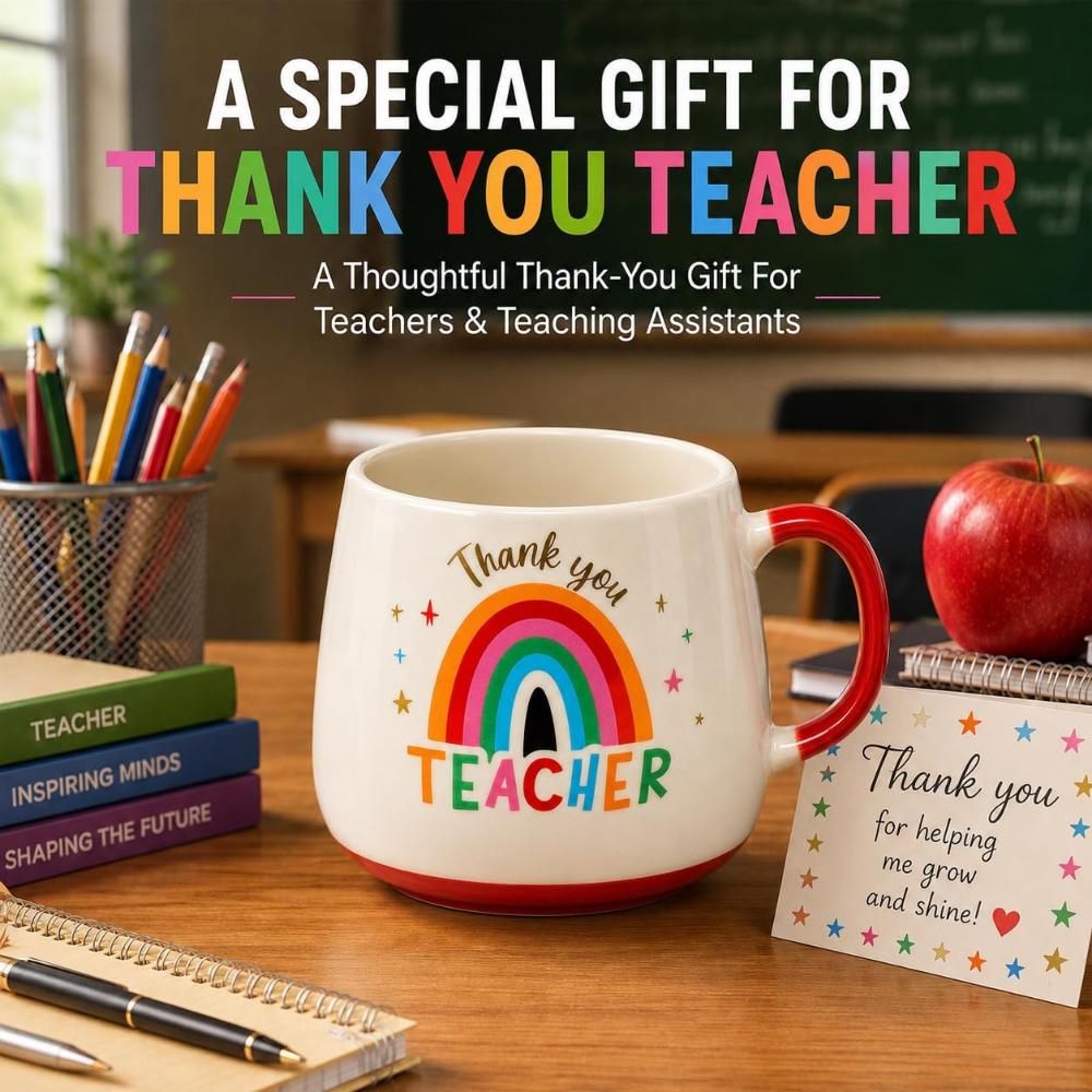 10cm Gold Foil Teacher Ceramic Mug 450ml