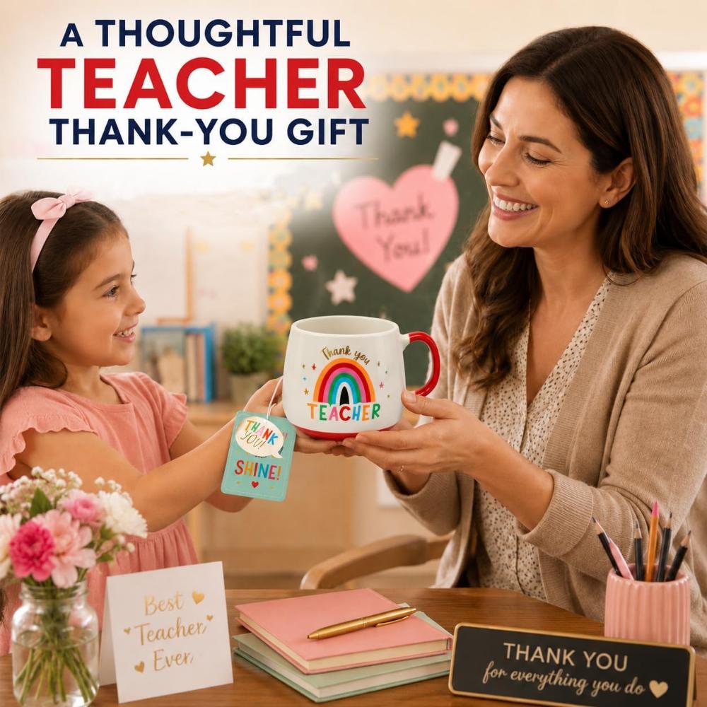10cm Gold Foil Teacher Ceramic Mug 450ml