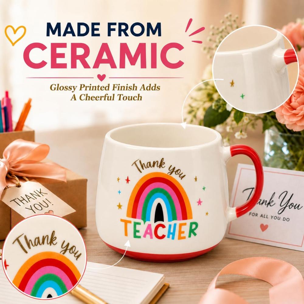 10cm Gold Foil Teacher Ceramic Mug 450ml