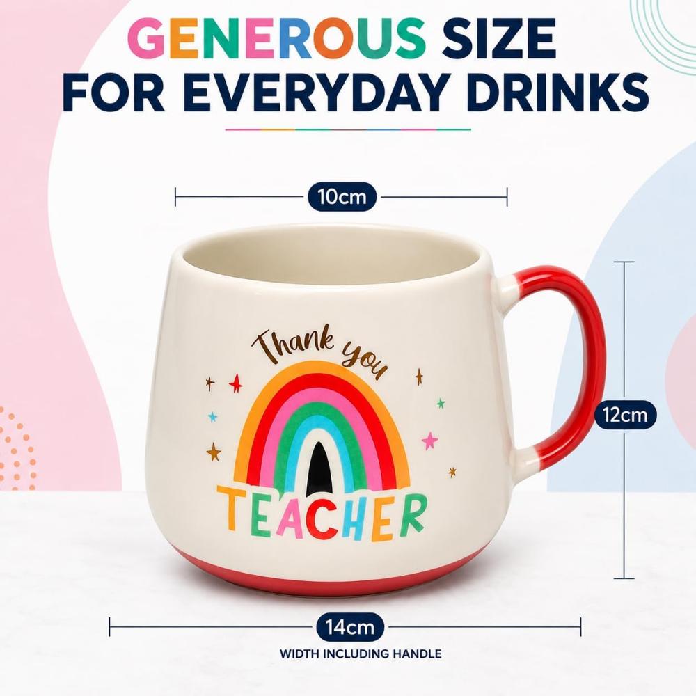 10cm Gold Foil Teacher Ceramic Mug 450ml