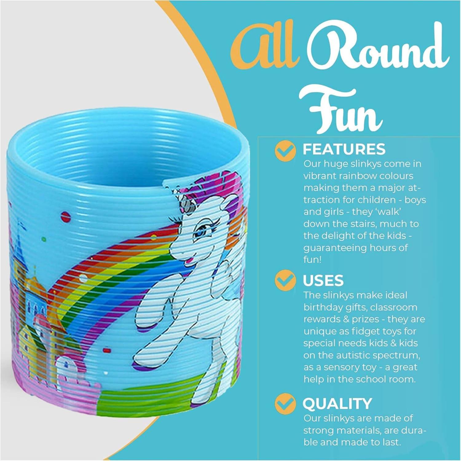 6.5cm Unicorn Rainbow Spring Toy - Assorted