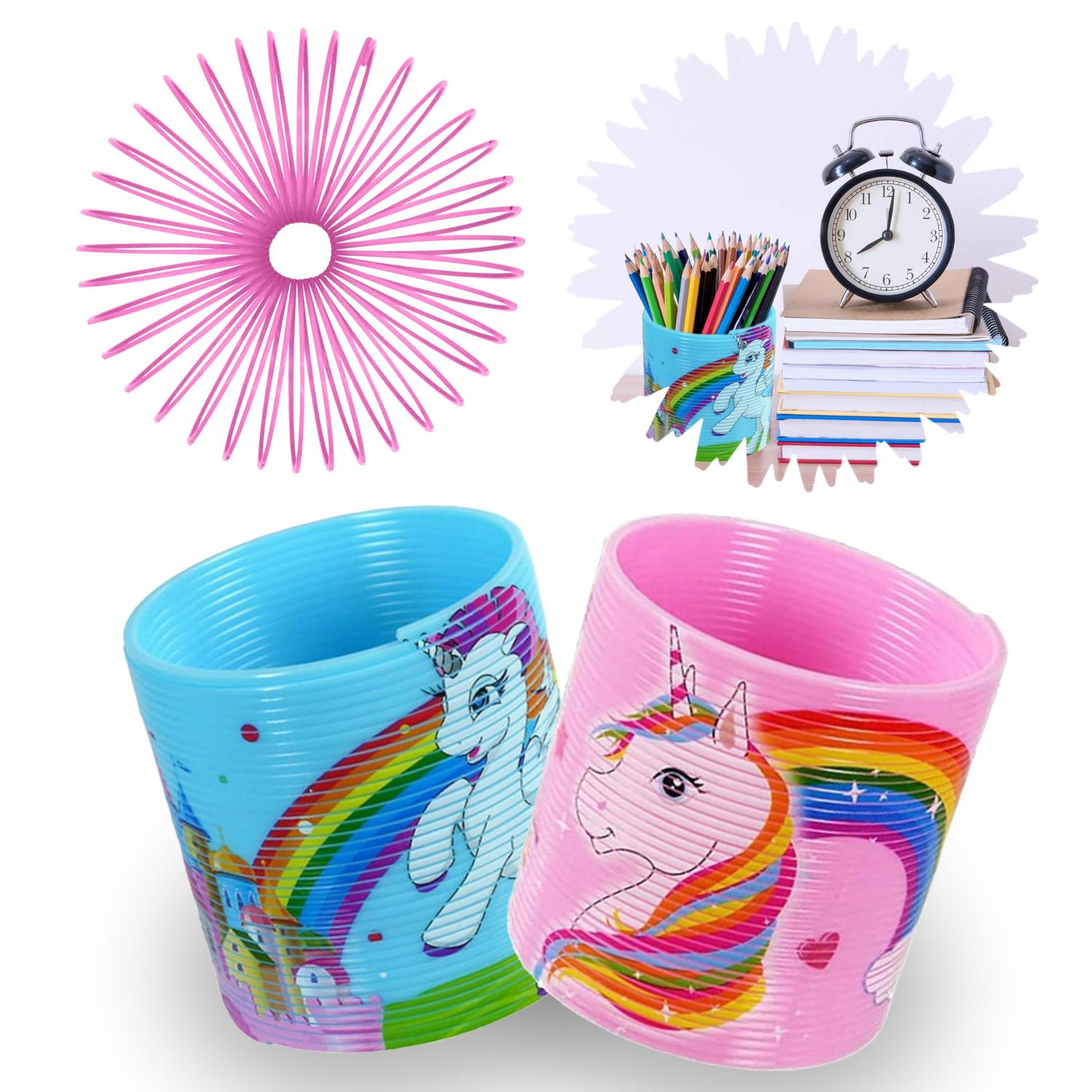 6.5cm Unicorn Rainbow Spring Toy - Assorted