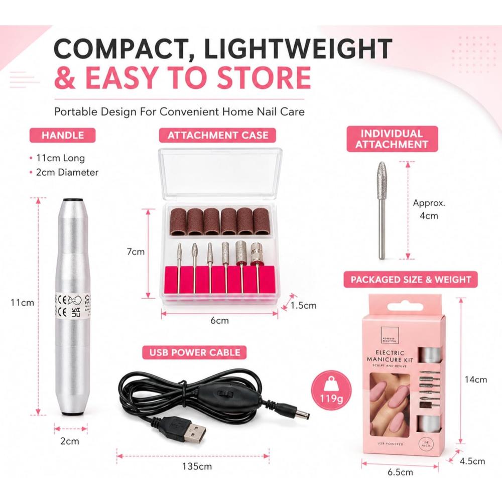 USB Electric Manicure Kit Nail Care Set