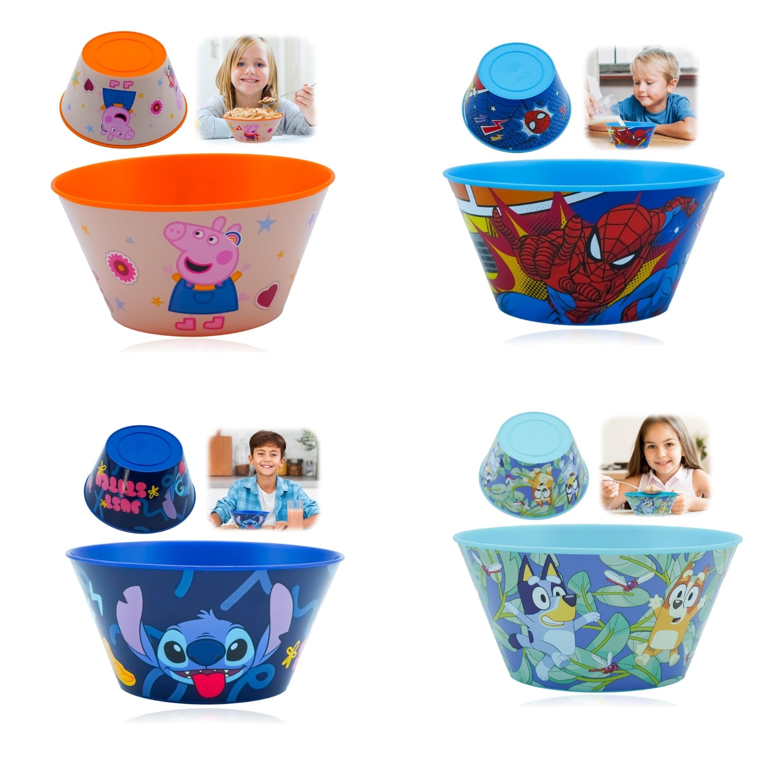 Kids 700ml BPA-Free Plastic Bowl Deep Reusable Snack & Cereal Bowl