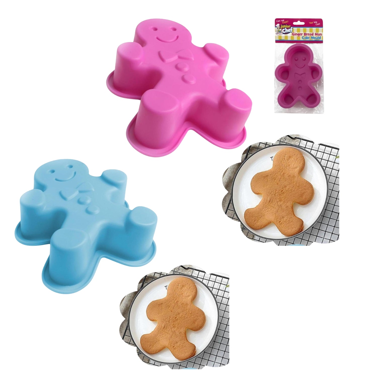 Silicone Gingerbread Man Baking Mould Non-Stick Muffin Tray