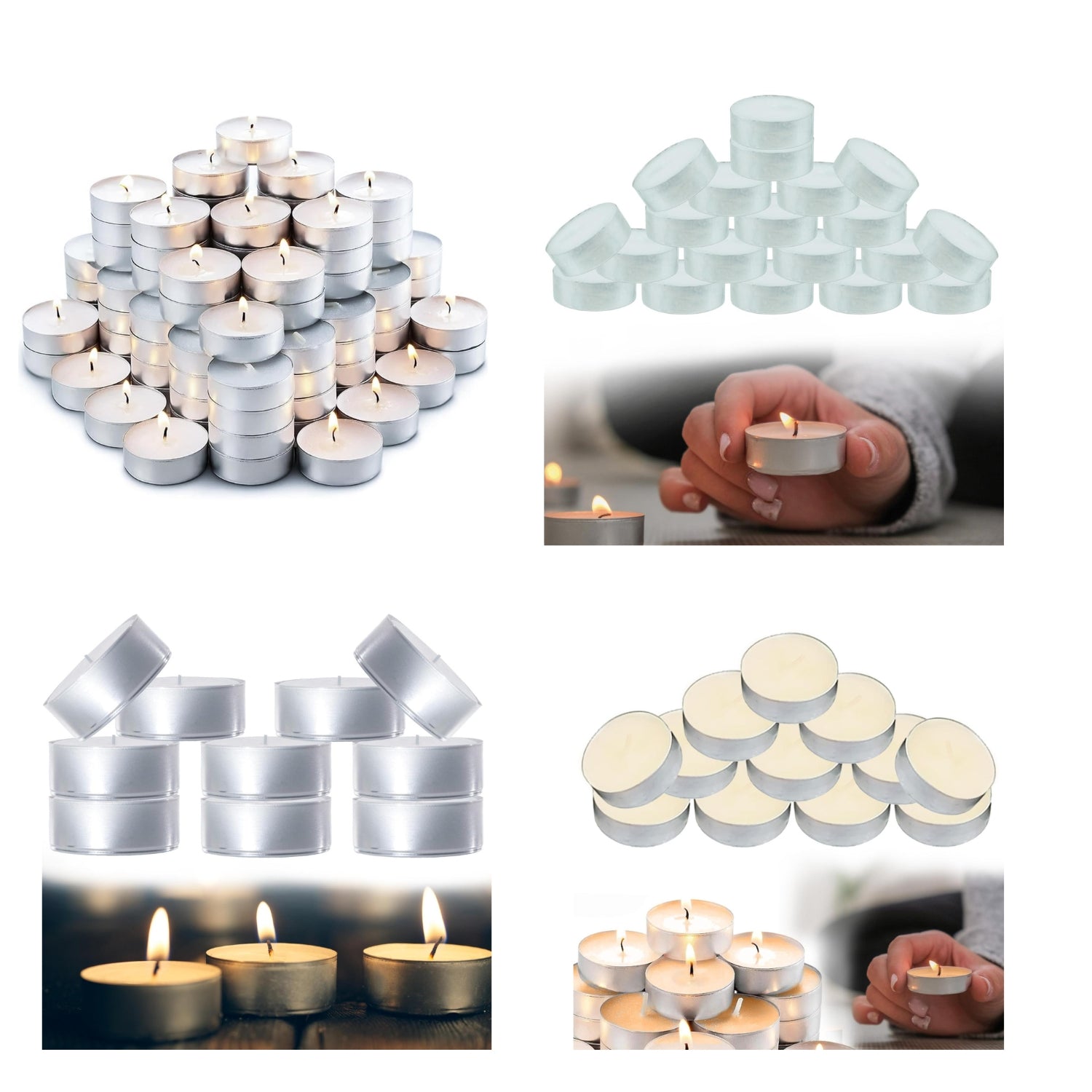 Wax Tea Light Candles Long Burn Unscented & Scented Assorted Packs