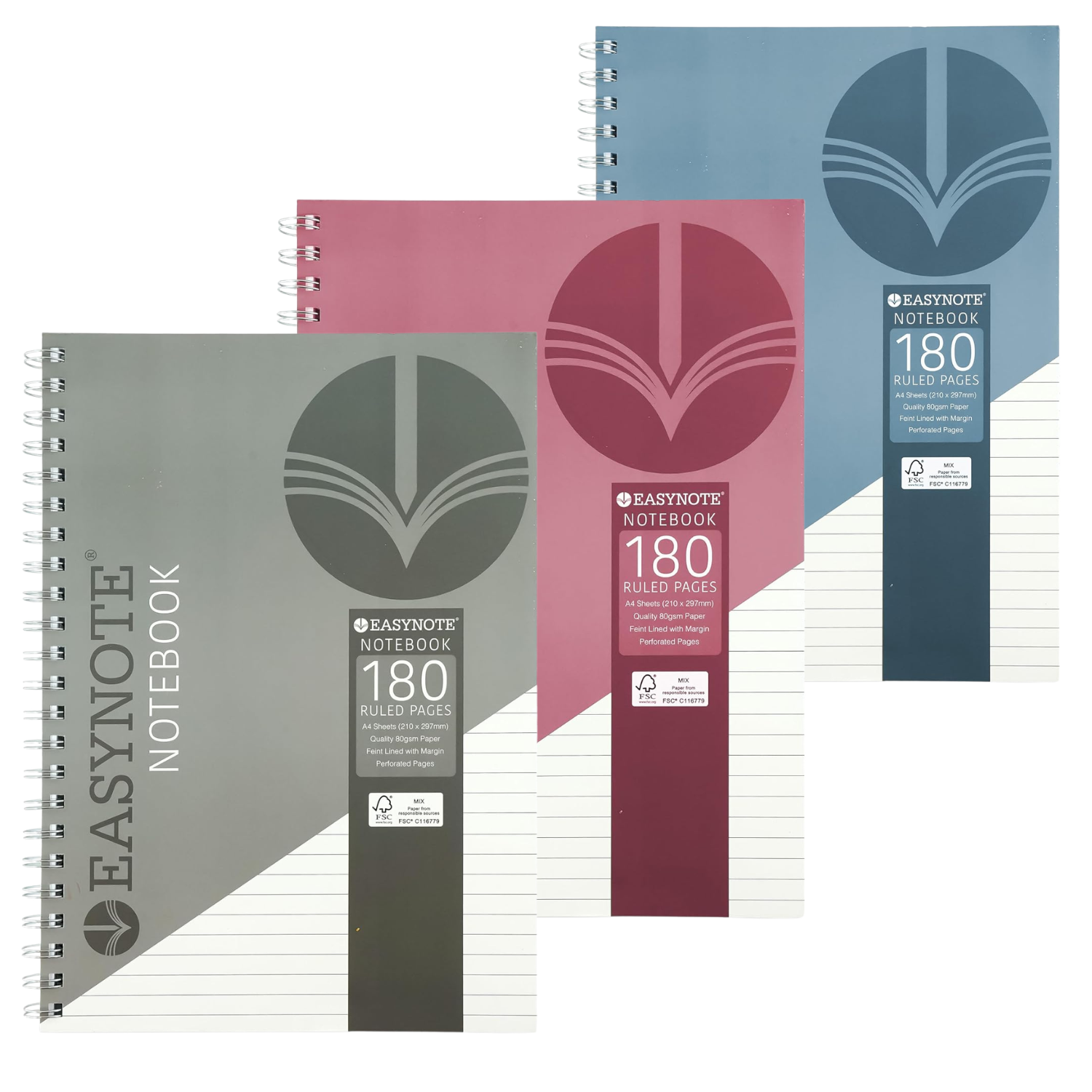 A4 Blue Composition Notebook with 180 Tear-Out Pages
