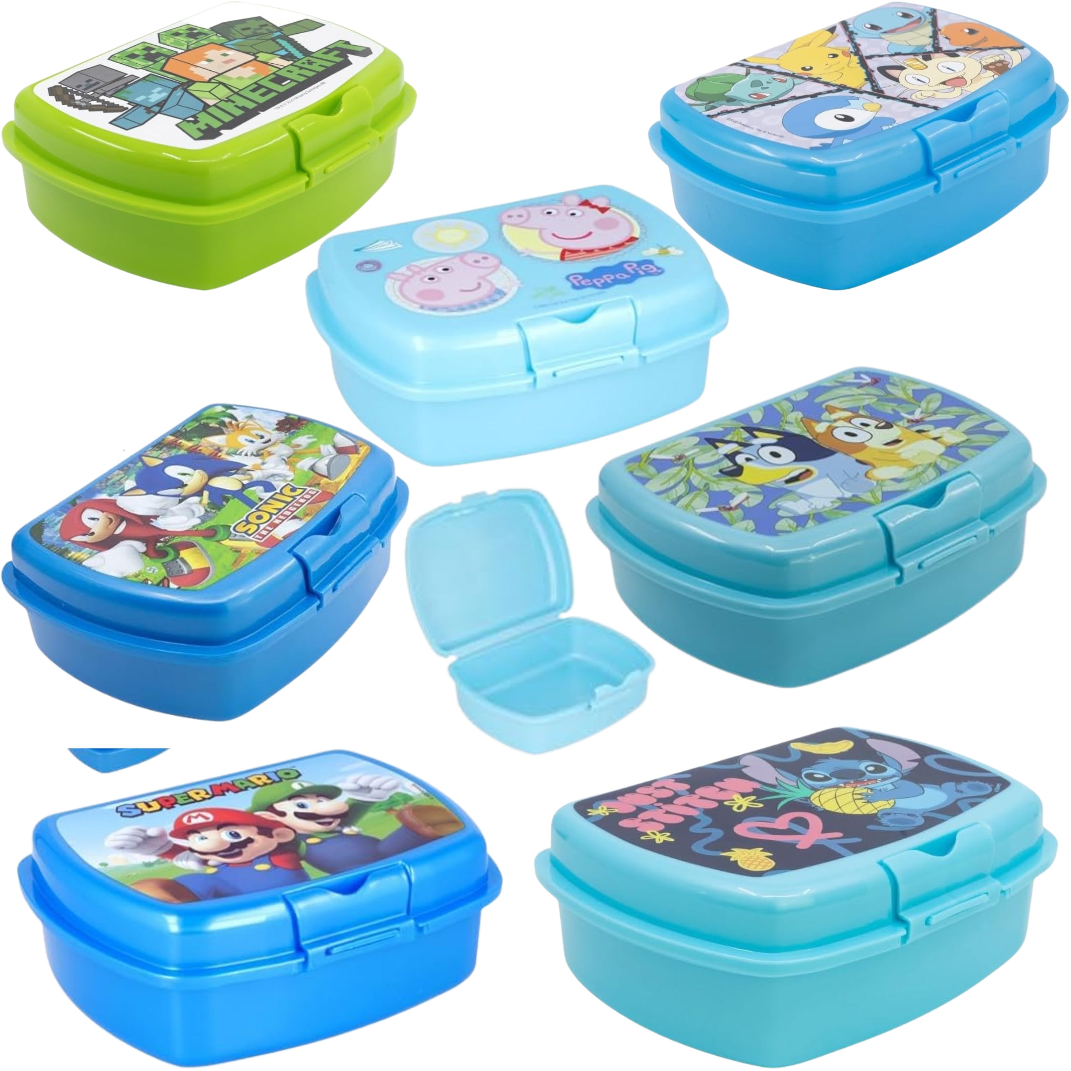 Assorted Character Urban Sandwich Box for Kids – Lunch Container for School, Travel & Snacks