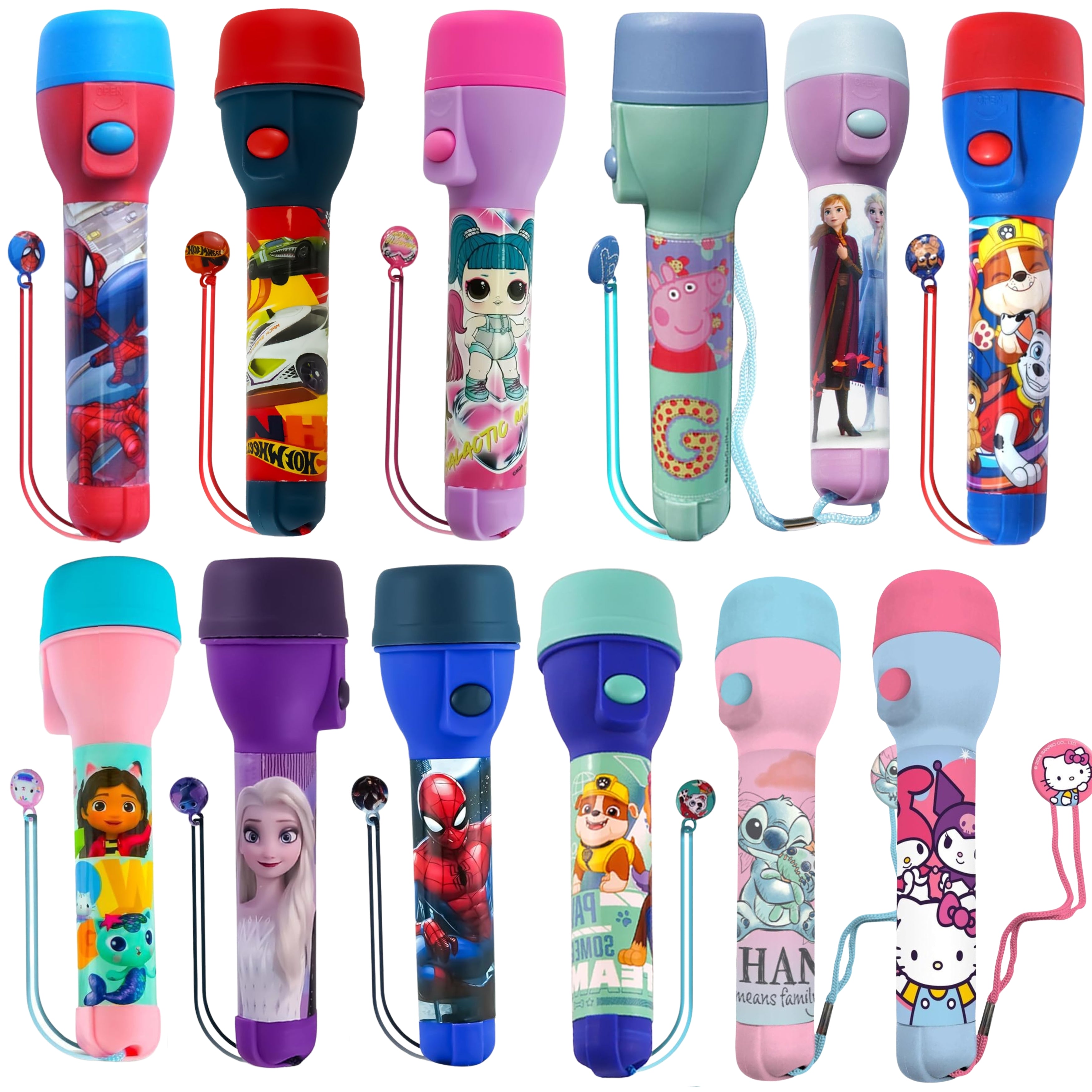 Kids LED Big Torch – Flashlight with Lanyard - Assorted