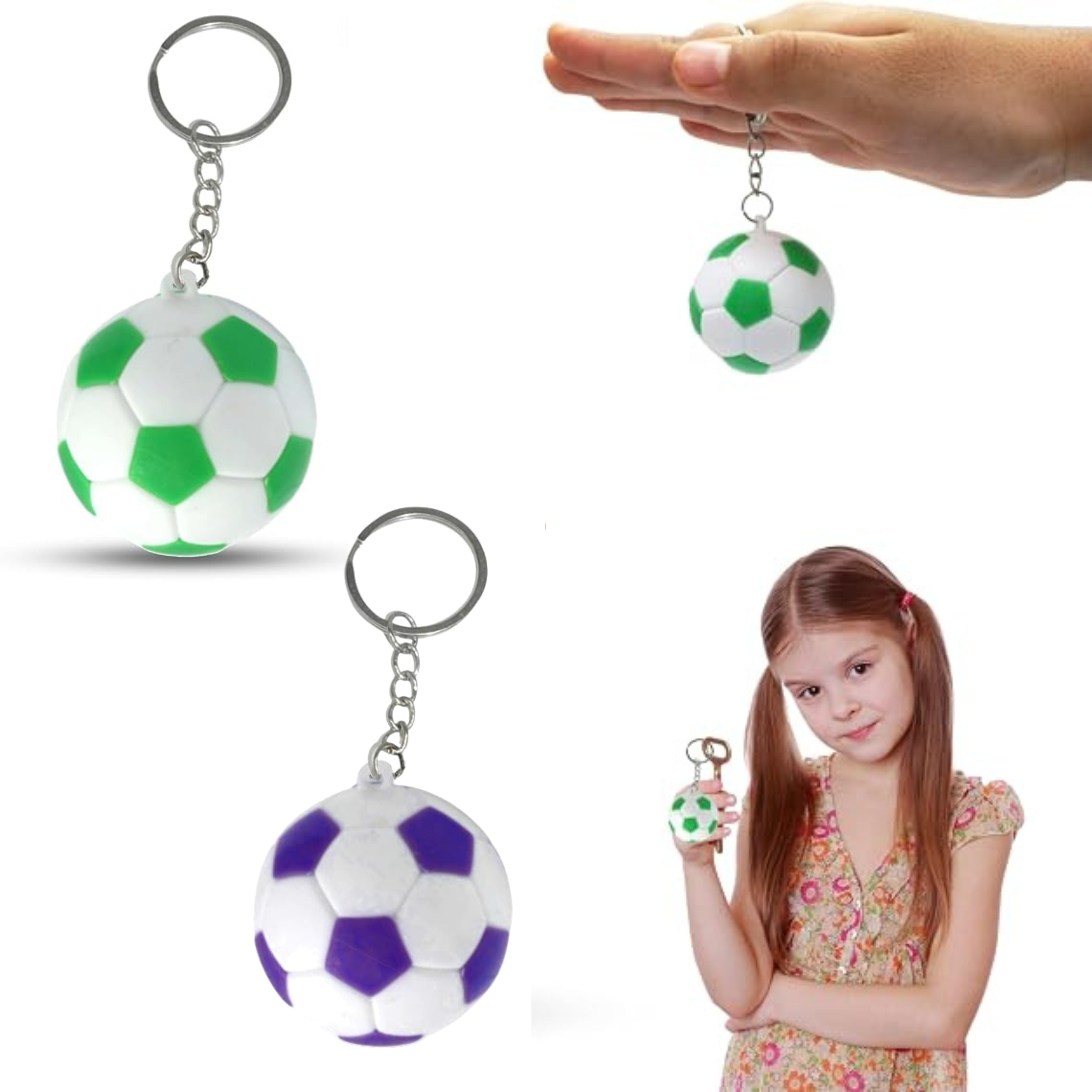 Football Keyrings – Soccer Keychain for Kids - Assorted